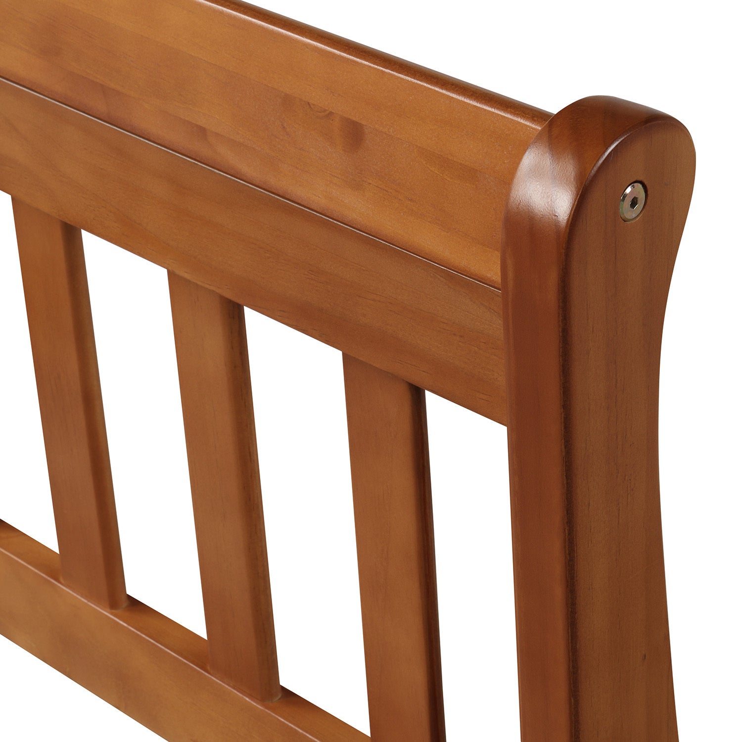 Minimalist Wood Platform Twin Bed Frame with Sleigh Headboard/Footboard and Wood Slat Support - Grand Goldman Shop