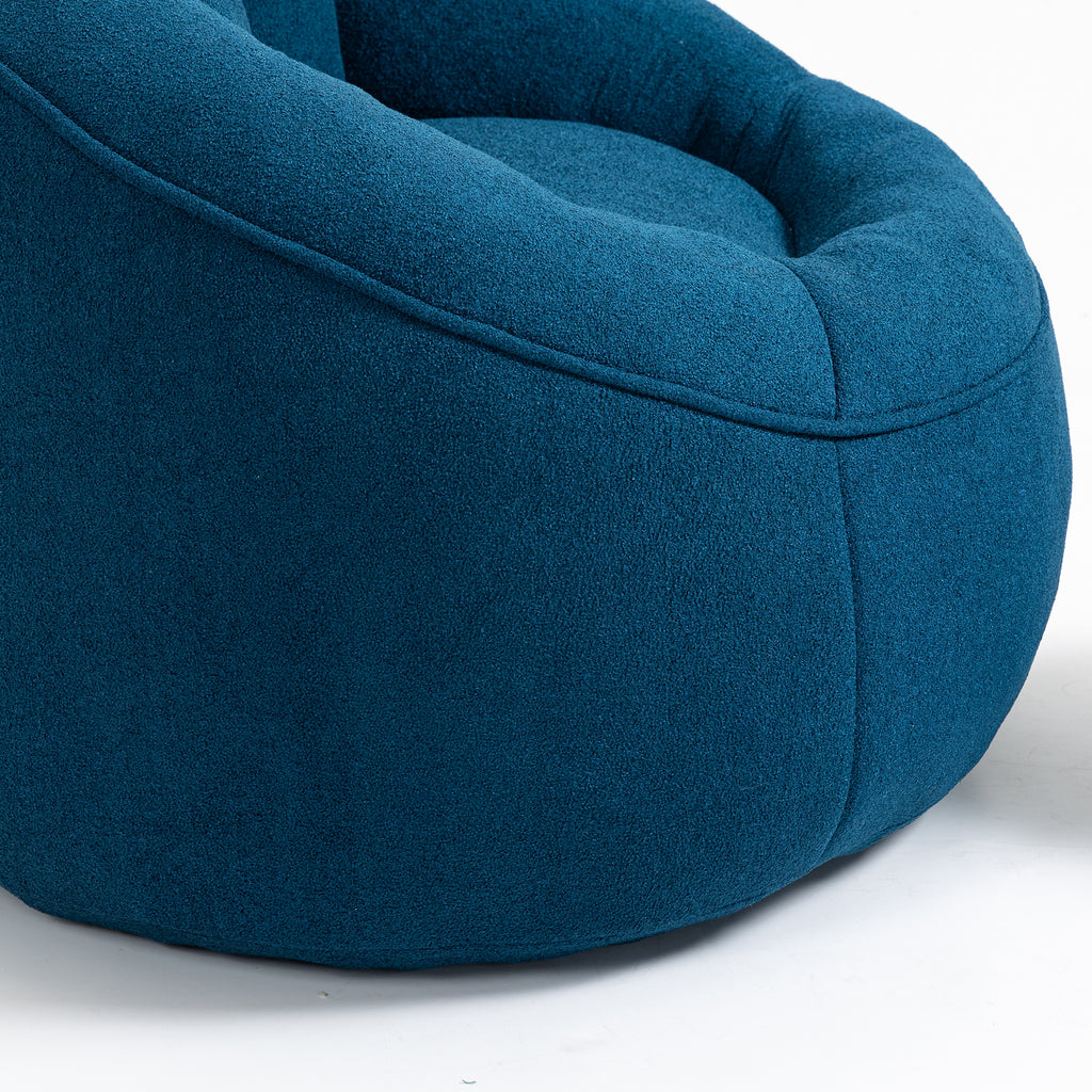 Bedding Bean Bag Sofa Chair with High-Pressure Foam and Footrest, Blue Microfiber - Grand Goldman Shop