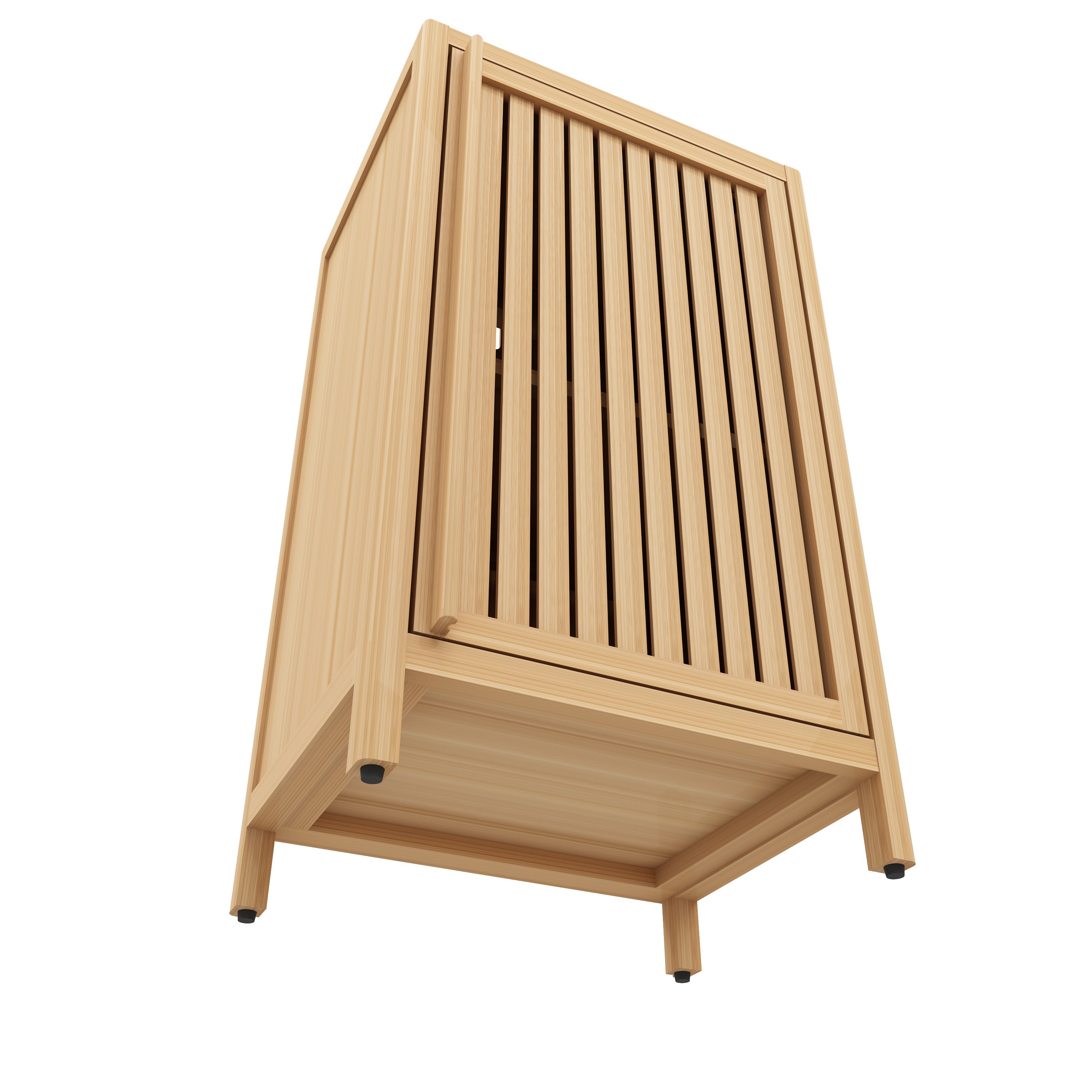 Natural Bamboo Freestanding Storage Cabinet with Door and Shelf for Bathroom, Living Room, Kitchen - Grand Goldman Shop