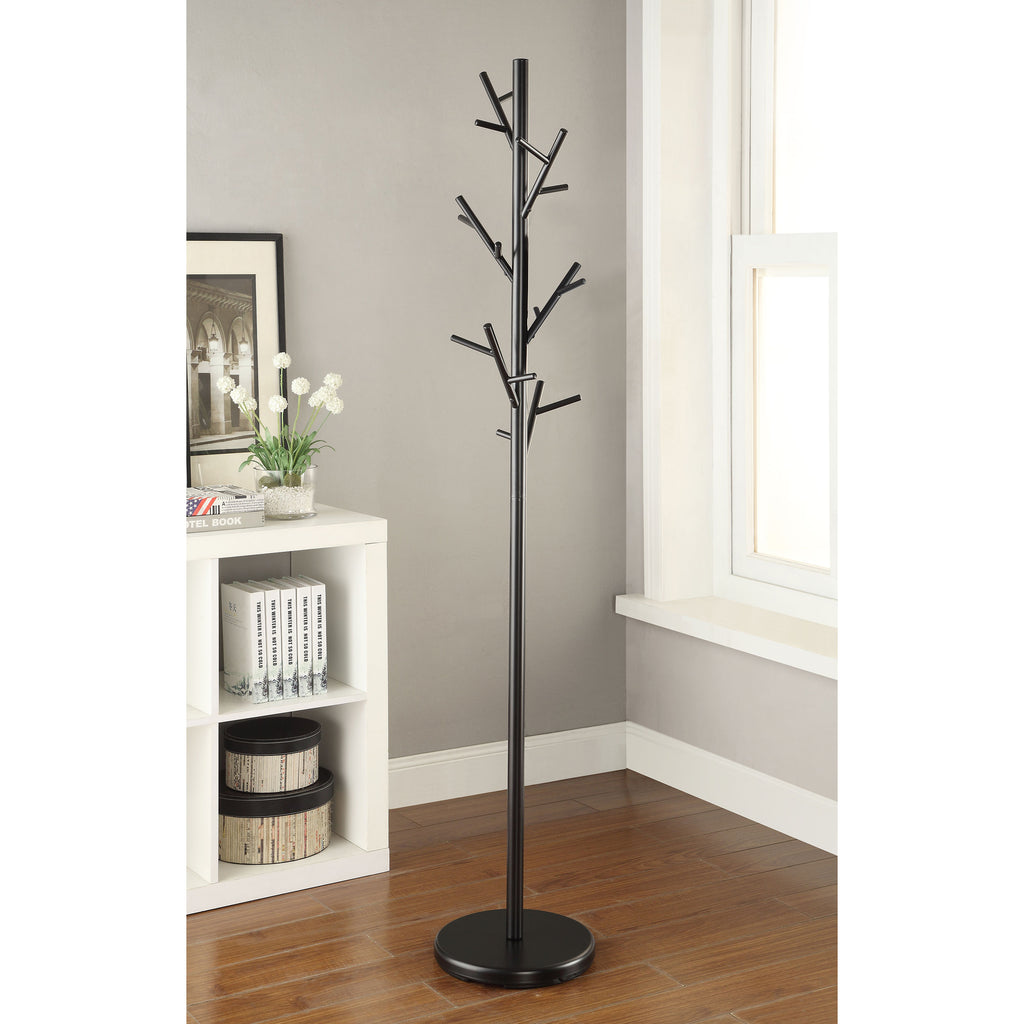 Black Tree Branch Style Coat Rack with 18 Hooks - Steel, 69.25in H - Grand Goldman Shop