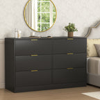 Simply Modern 6-Drawer Dresser, Chest of Drawers for Bedroom, Living Room, Hallway, and Entryway - Large Storage Cabinet Black - Grand Goldman Shop