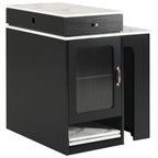 K&K 59.5' Kitchen Island with Extendable Dining Table, Kitchen Storage Table with Double-sided Storage, Kitchen Island with 2 Drawers, Power Outlet, Side Open Shelves, for Kitchen, Dining Room, Black - Grand Goldman Shop