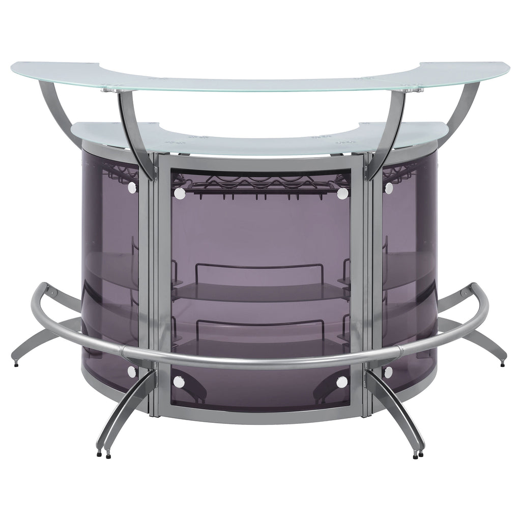 Elaina Silver 3-piece Home Bar - Grand Goldman Shop