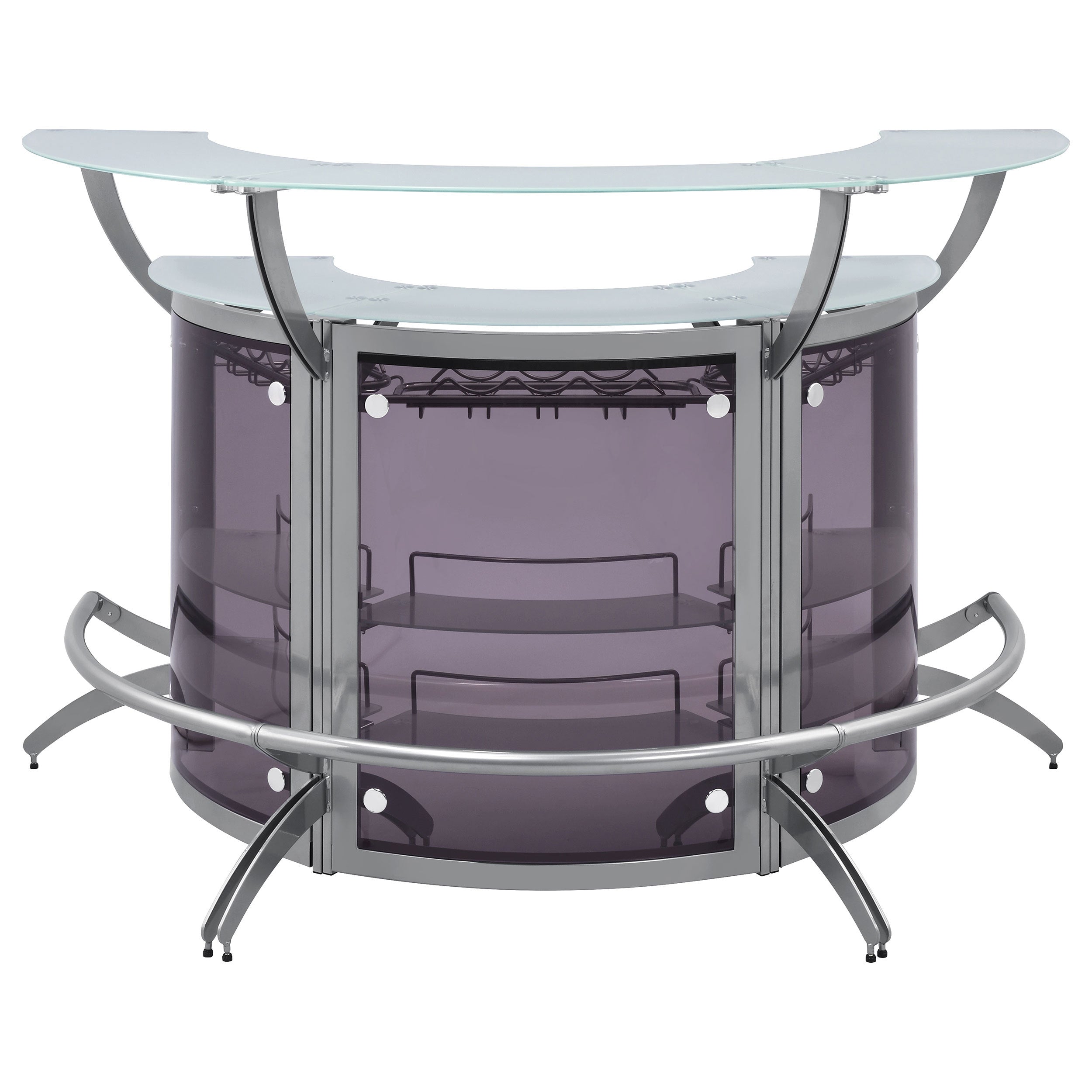 Elaina Silver 3-piece Home Bar - Grand Goldman Shop