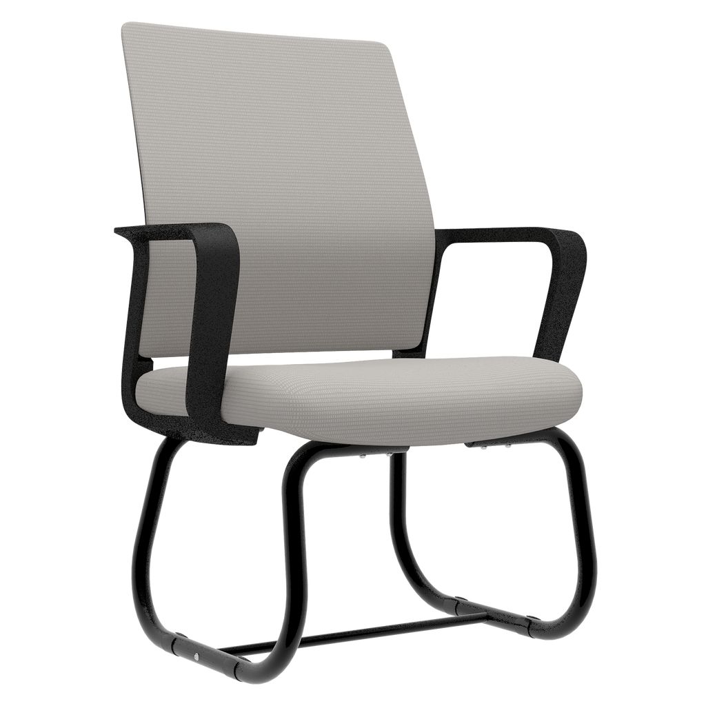 Minimalist Modern Office Chair with Metal Frame, Soft Comfort Mesh Backrest, Black+Gray, Polyurethane Cushion, Home & Office 