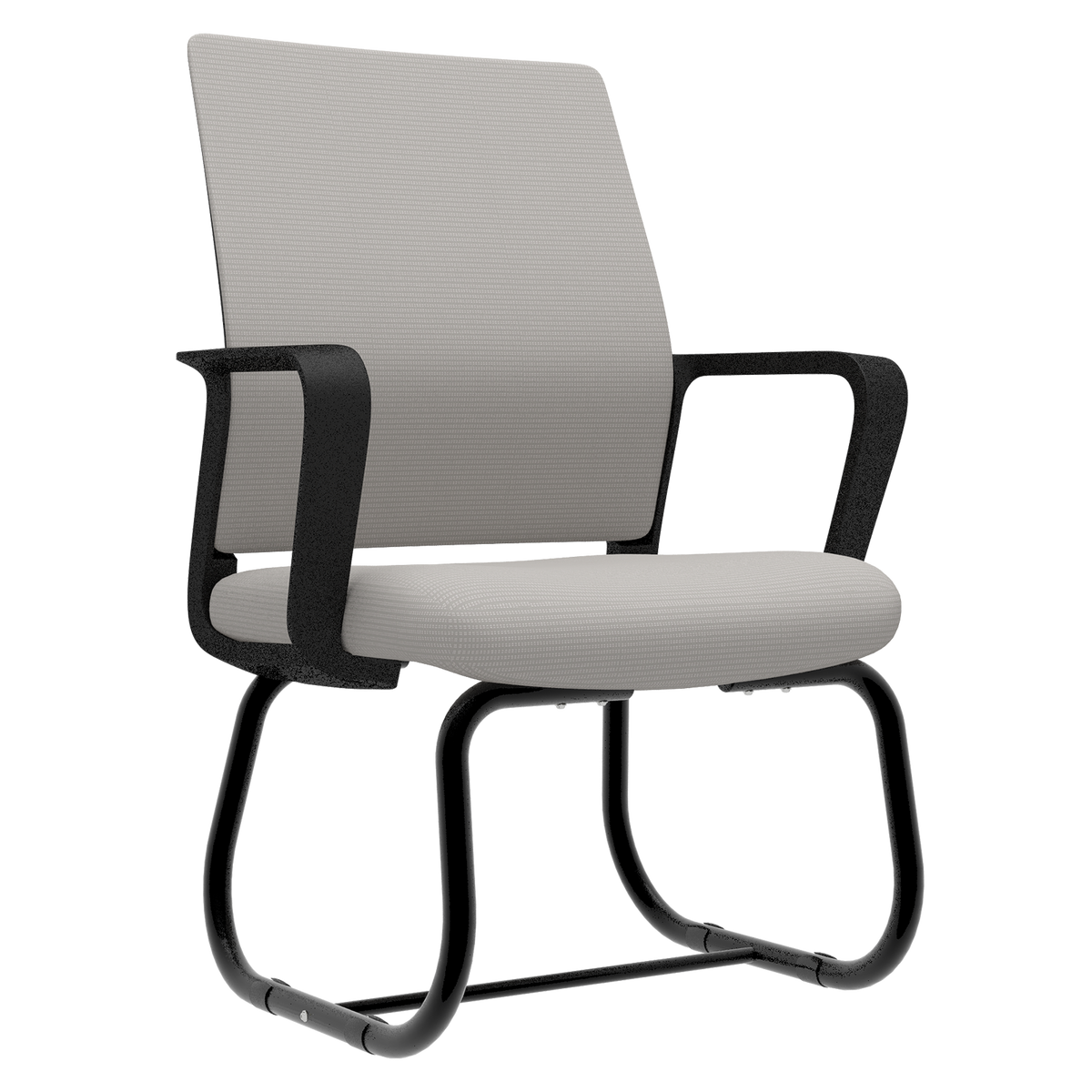 Minimalist Modern Office Chair with Metal Frame, Soft Comfort Mesh Backrest, Black+Gray, Polyurethane Cushion, Home & Office 