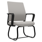 Minimalist Modern Office Chair with Metal Frame, Soft Comfort Mesh Backrest, Black+Gray, Polyurethane Cushion, Home & Office 