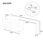 U_STYLE 89.7''Wooden Sideboard with Extendable Table,Multifunctional Storage Cabinet with 2 Doors and 3 Drawers,for Living Room,Study,Foyer and Kitchen - Grand Goldman Shop