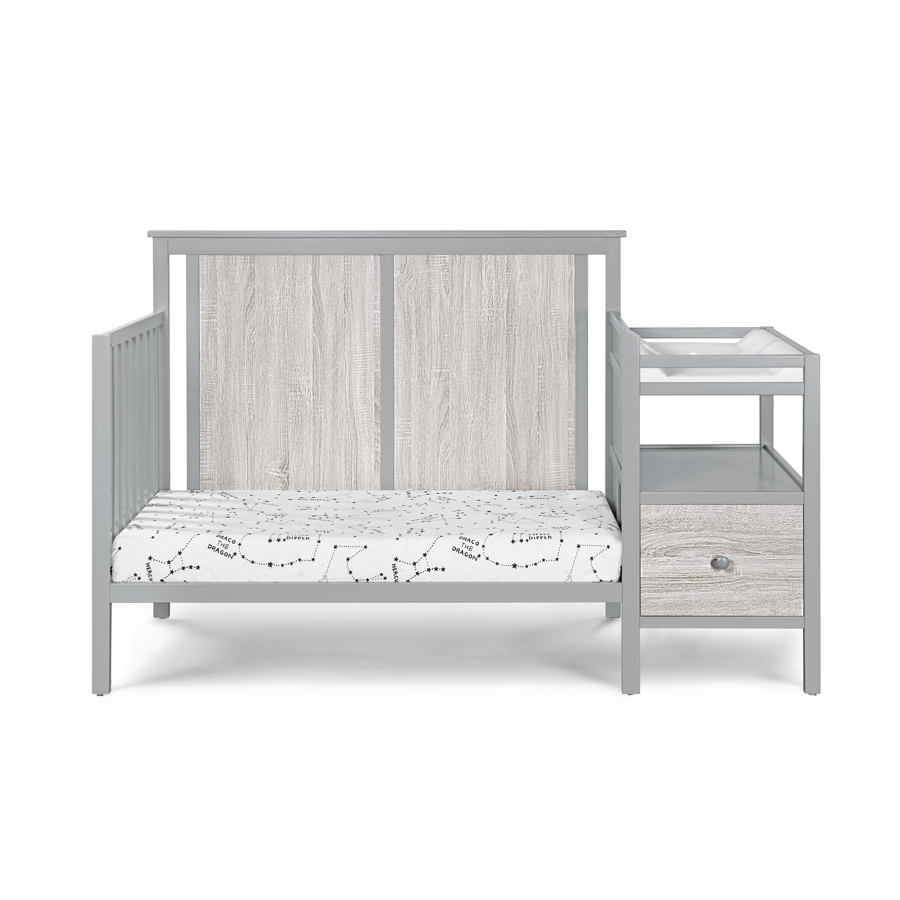 Connelly 4-in-1 Crib and Changer Combo Gray/Rockport Gray - Grand Goldman