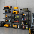 Industrial Metal Shelves 5 Tier Heavy Duty Storage Utility Rack Black Adjustable 47.2'W x 18'D x 78'H - Grand Goldman Shop