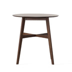 Round Counter Height Dining Table with Thick Rubberwood Legs and Support Beams, Walnut - Grand Goldman Shop