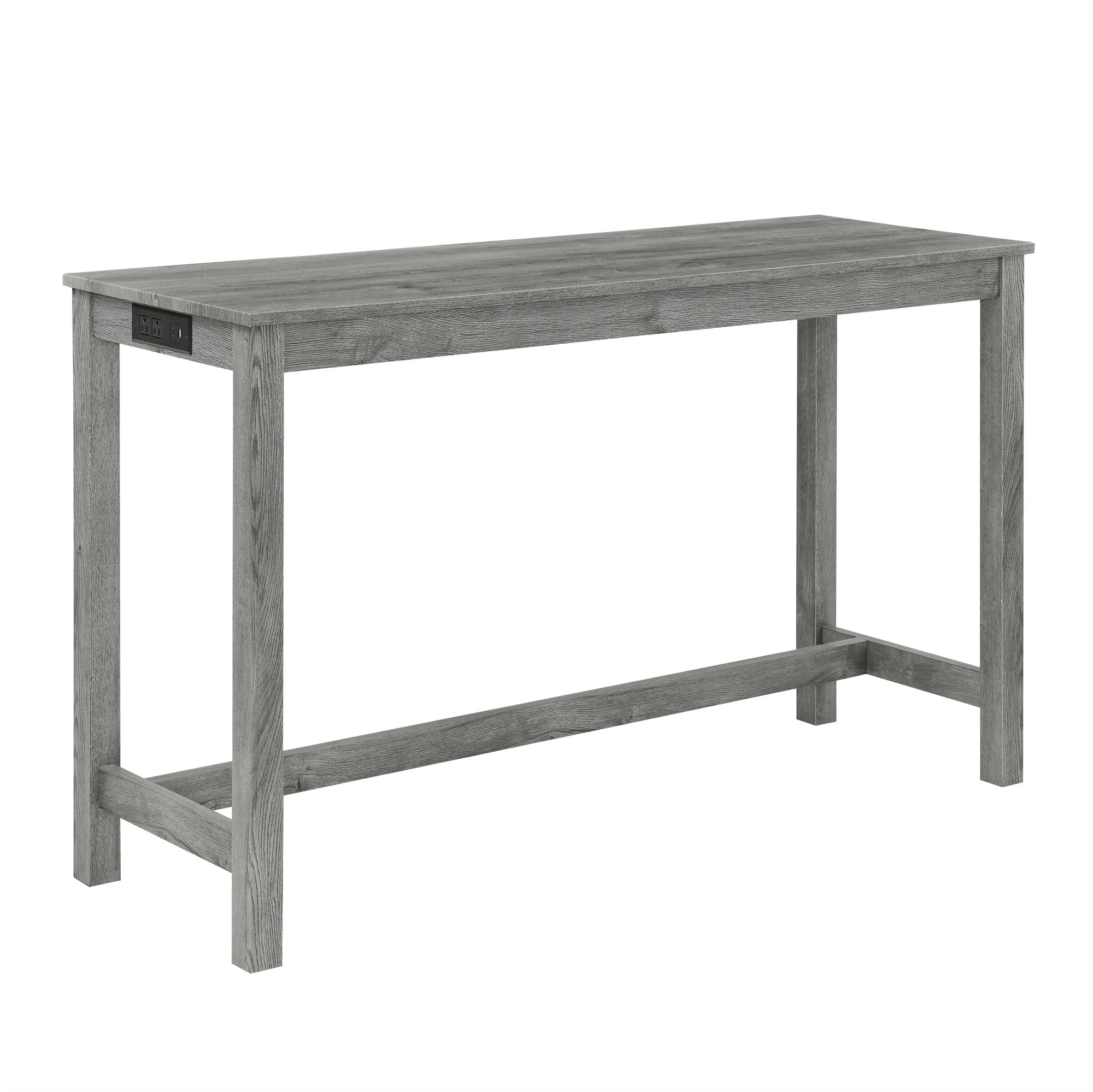 59 Inch Bar Table, Dining Table, Sofa Table with Power Outlet, 3 Upholstered Stools, 4 Piece Bar Table and Chair Set for Living Room, Dining Room, Kitchen - Grand Goldman Shop