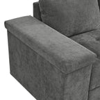 Mirod 91.5-Inch L Shaped Couch with Pull Out Bed and Storage Sectional Sleeper Sofa with Hidden Storage , Wide Armrest with storage,for Living Room, Apartment, Bedroom, Office - Grand Goldman Shop