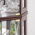 Corner Glass Cabinet Lighted Curio Cabinet Corner Display Case for Living Room, Curio Cabinet, Antique collection, Wine,Bar Glass Storage Light Included,Dark Cherry - Grand Goldman Shop
