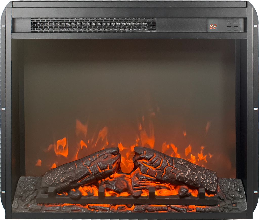 23 inch electric fireplace insert, ultra thin heater with log set & realistic flame, remote control with timer, overheating protection - Grand Goldman Shop