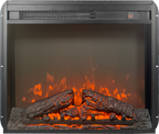 23 inch electric fireplace insert, ultra thin heater with log set & realistic flame, remote control with timer, overheating protection - Grand Goldman Shop
