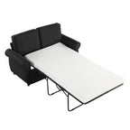 Orisfur Pull Out Sofa Bed Loveseat Sleeper with Twin Size Memory Foam Mattress & USB Ports, Black Linen - Grand Goldman Shop