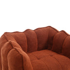 Soft Chenille Bean Bag Chair with High Resilient Foam for Living Room and Bedroom, Comfortable Square Lazy Sofa with Footstool for Adults - Grand Goldman Shop