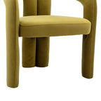 Contemporary Designed Velvet Fabric Upholstered Accent/Dining Chair /Barrel Side Chairs Kitchen Armchair for Living Room set of 2 (Olive Velvet) - Grand Goldman Shop