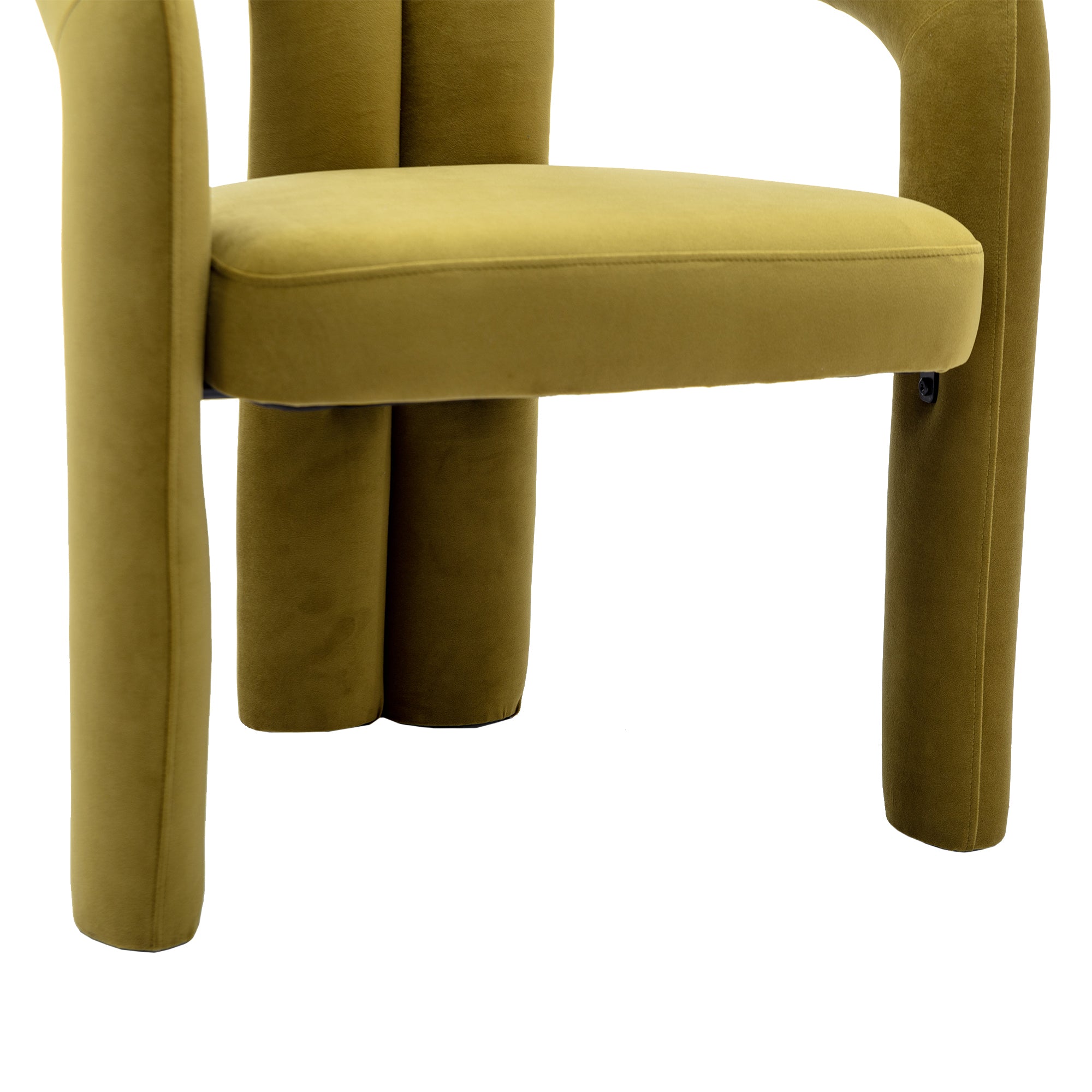 Contemporary Designed Velvet Fabric Upholstered Accent/Dining Chair /Barrel Side Chairs Kitchen Armchair for Living Room set of 2 (Olive Velvet) - Grand Goldman Shop