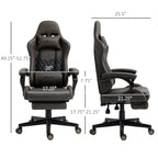 Vinsetto Racing Gaming Chair Diamond PU Leather Office Gamer Chair High Back Swivel Recliner with Footrest, Lumbar Support, A