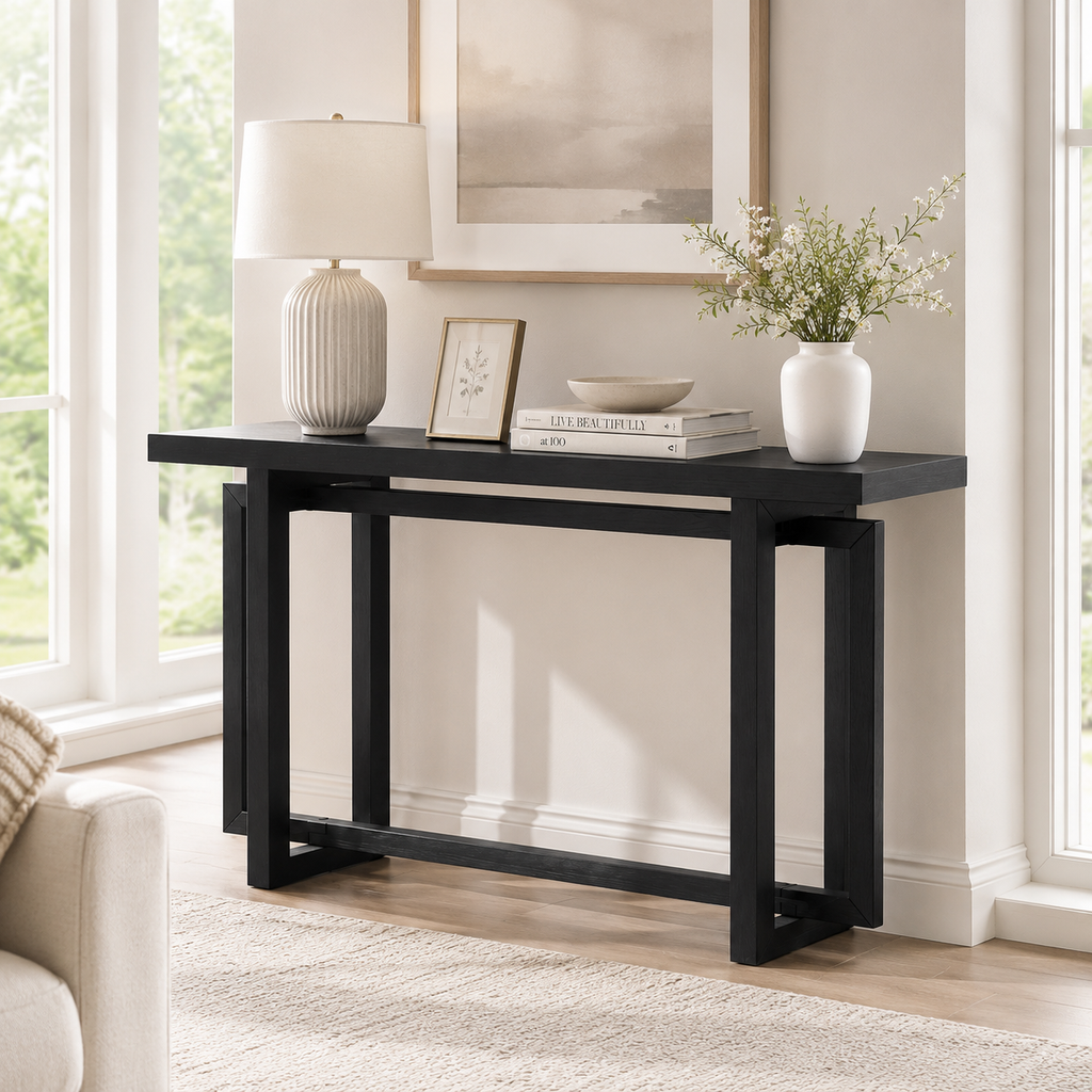 59' Narrow Console Table - MDF Entryway Sofa Table for Hallway, Living Room, Foyer with Space-Saving Design - Grand Goldman Shop