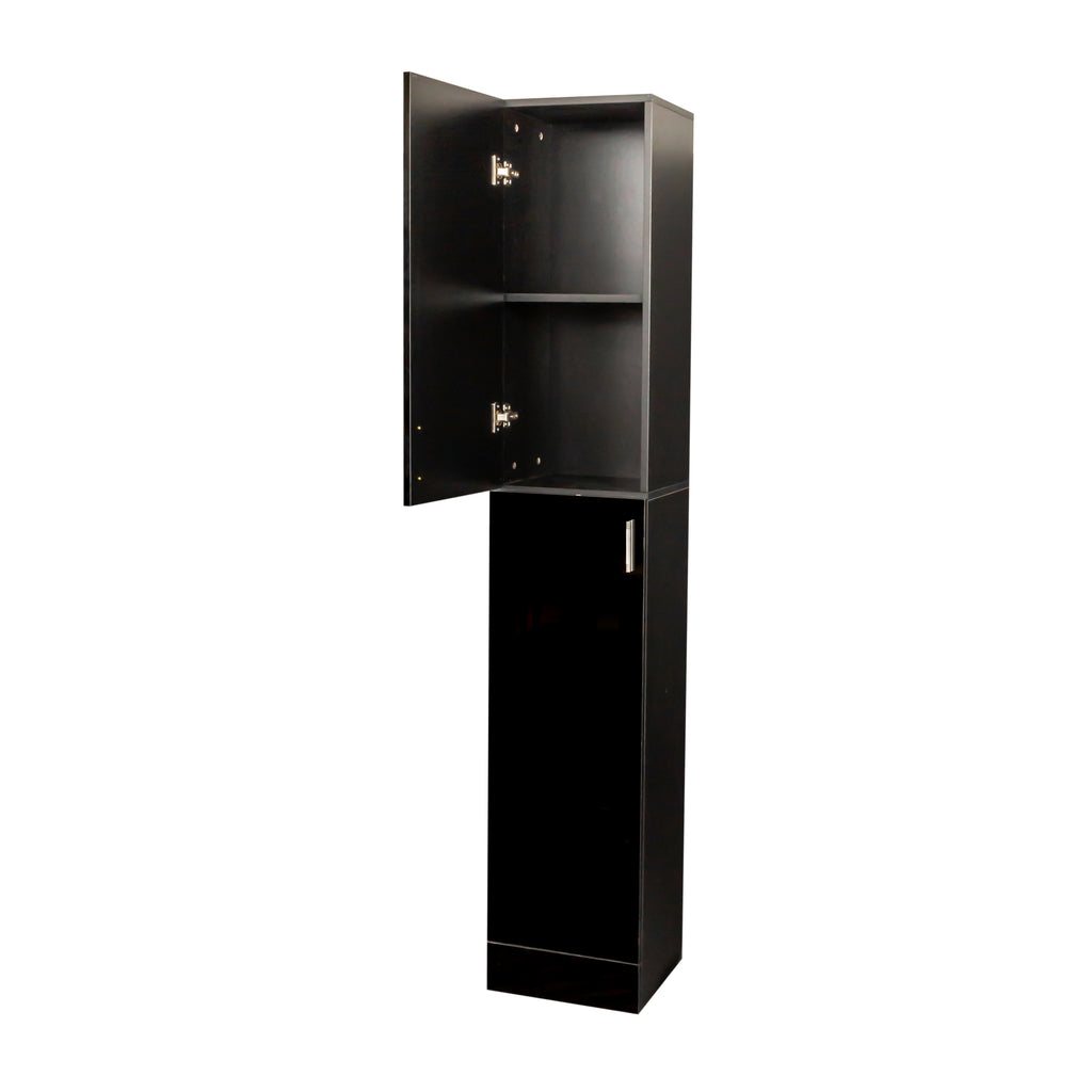 Freestanding  Cabinet with Inadjustable Shelves and two Doors for Kitchen, Dining Room,black - Grand Goldman Shop