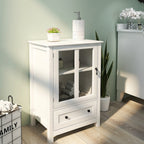 Buffet storage cabinet with single glass doors and unique bell handle - Grand Goldman Shop