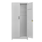 Metal Broom Closet, Garage Storage Cabinet, Tool Chest Bathroom Cabinet with Locking Doors and Wheels, Tall Utility Cabinet w