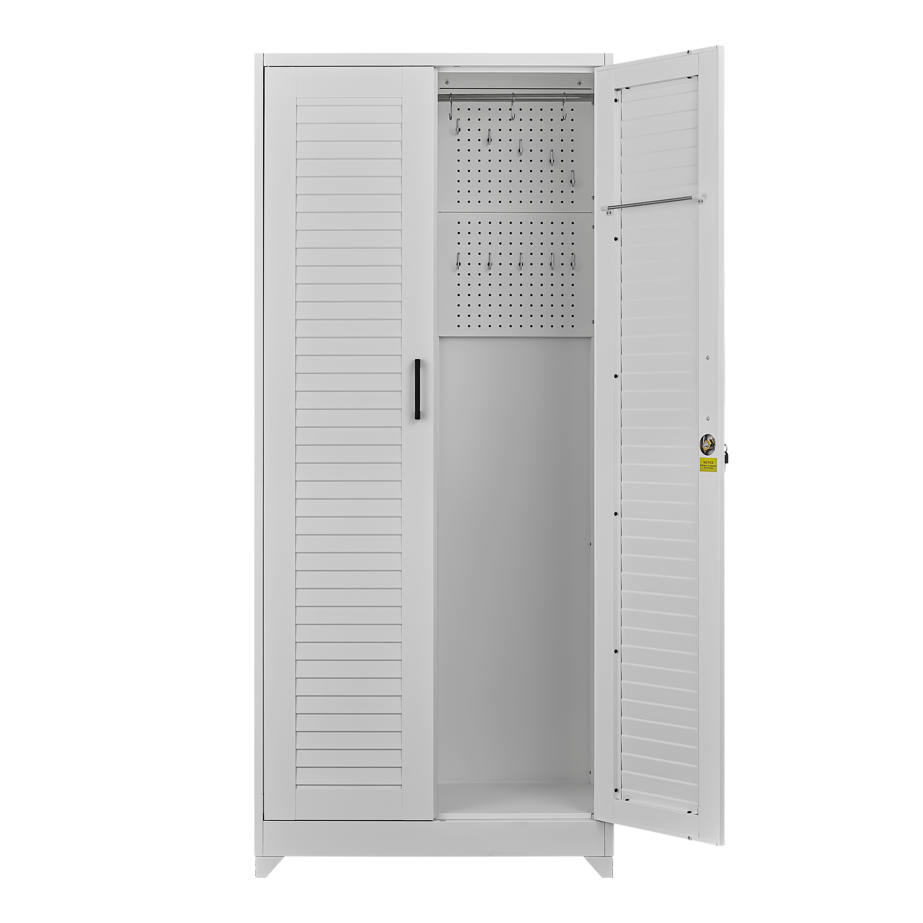 Metal Broom Closet, Garage Storage Cabinet, Tool Chest Bathroom Cabinet with Locking Doors and Wheels, Tall Utility Cabinet w