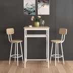 Bar table, equipped with 2 bar stools , with backrest and partition (beige) - Grand Goldman Shop