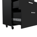 3 Drawers Storage Cabinet with Casters Lions Office, Black Wengue Finish - Grand Goldman