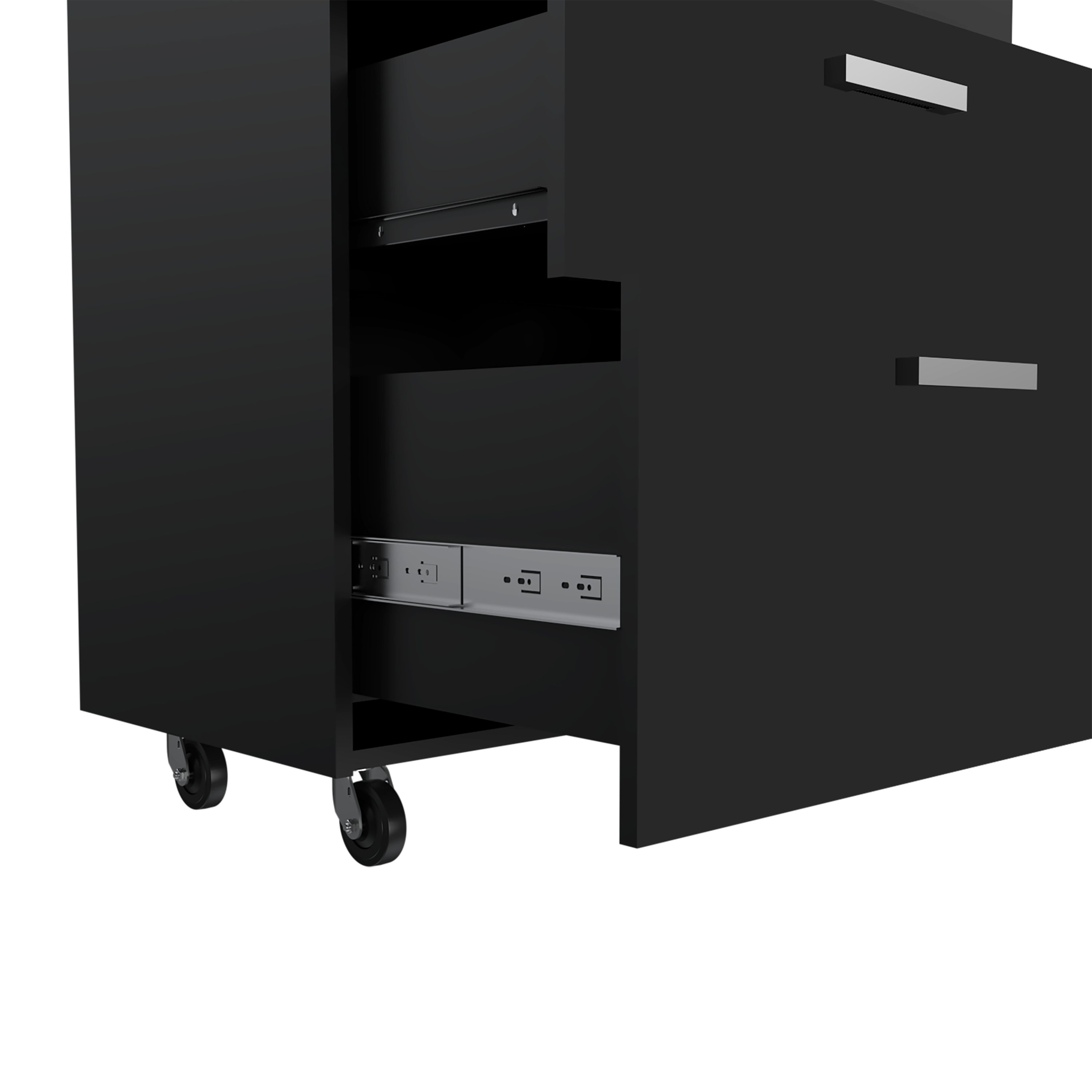 3 Drawers Storage Cabinet with Casters Lions Office, Black Wengue Finish - Grand Goldman
