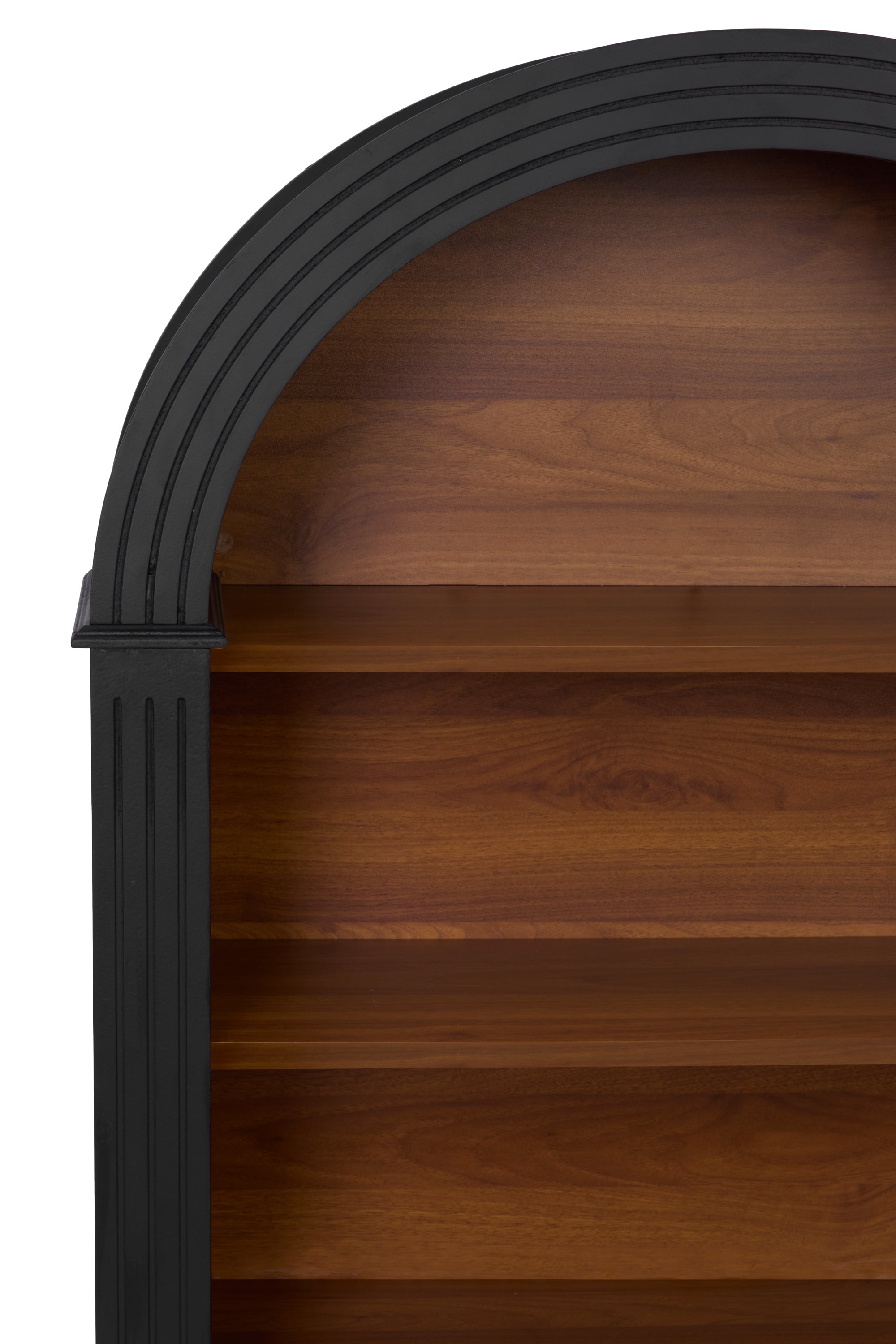 Bookcase, 4-Shelf Tall Bookshelf, 45.66' Wood Open Display Floor Arched Bookcase, Large Storage Organizer for Library, Bedroom, and Living Room (Black) - Grand Goldman Shop
