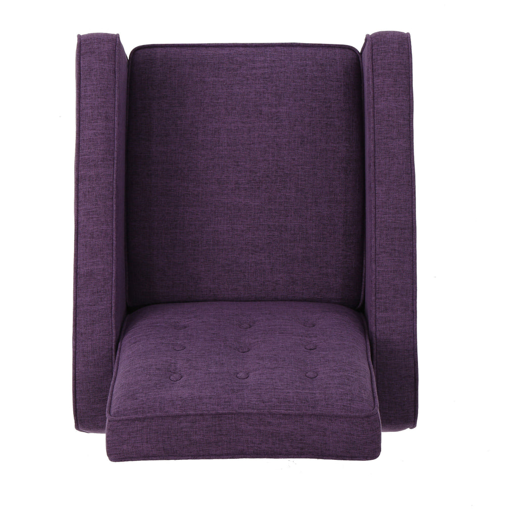 Macedonia Mid-Century Modern Button Tufted Fabric Recliner - Grand Goldman Shop