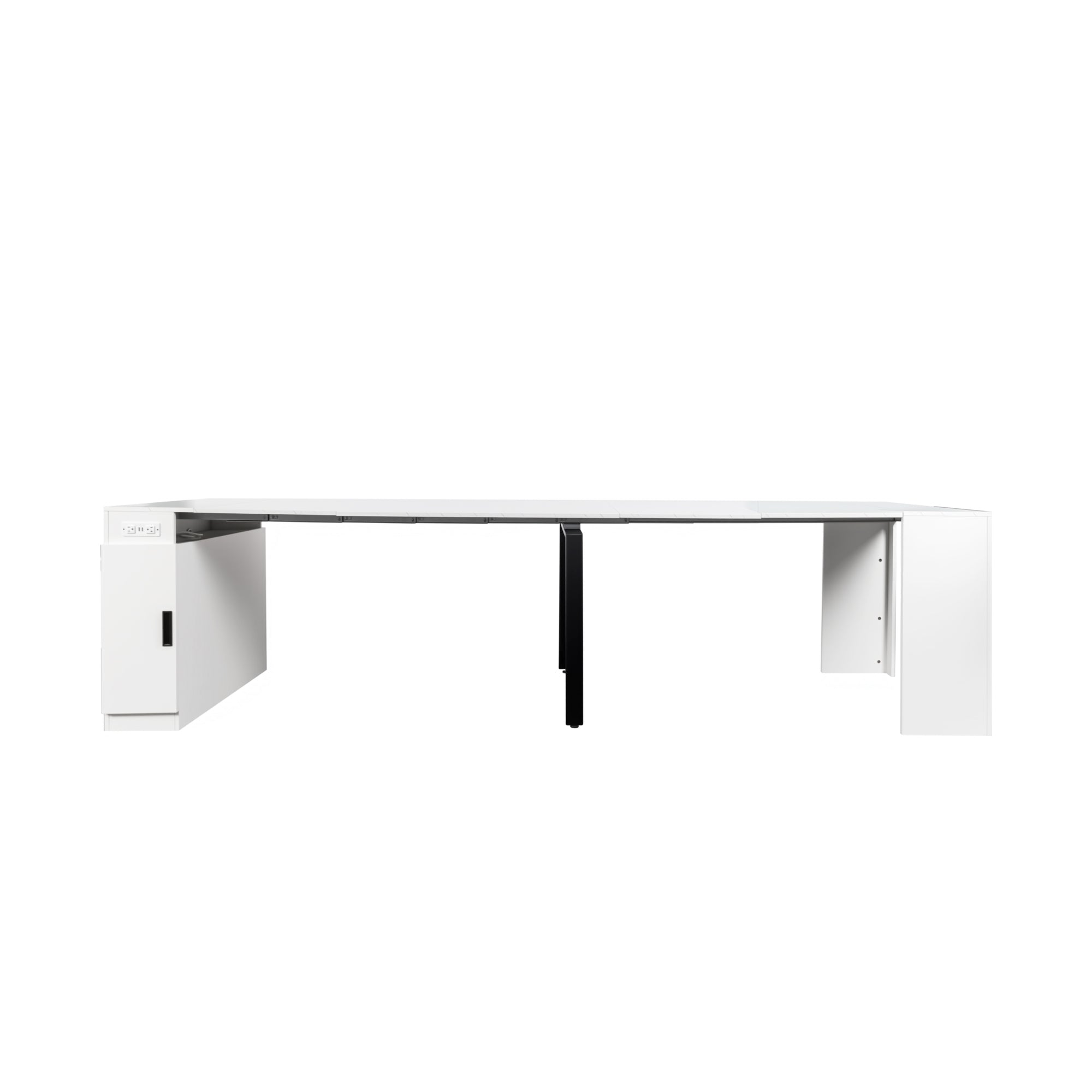 Modern Multifunctional Extendable Dining Table with Outlet, Space Saving Expanding Table with Storage for Party, Weddings, Meetings, Celebrations - Grand Goldman Shop