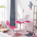 Desk for Kids Desk and Chair Set Kids Art Desk Drafting Table Desk Set with Adjustable Height, 40-Degree Tiltable Children De