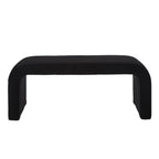 Set of 3 U-Shaped Modern Bench Teddy  Ottoman Bench for Entryway, Bedroom End of Bed, Set of 3 Small Sofa Footrest Extra Seating for Living Room, 44+18 Inch Bench Bench & Ottoman- Black - Grand Goldman Shop