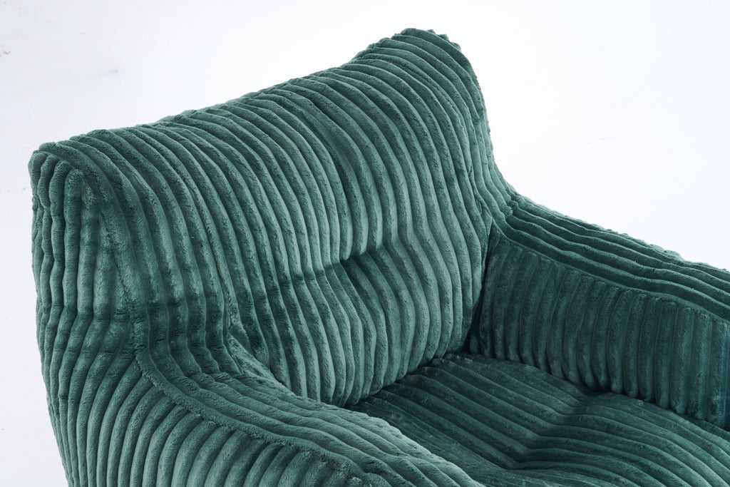 010-Soft Fluffy Corduroy Fabric Bean Bag Chair Filled With Memory Sponge,Green - Grand Goldman Shop