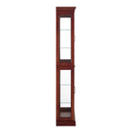 Lighted Curio Cabinet with Adjustable Shelves, Mirrored Back, and Tempered Glass Doors, 6-Tier Cherry Finish - Grand Goldman Shop
