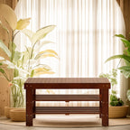 Pina Quality Solid Wood Shoe Bench, Cherry Finish - Grand Goldman Shop