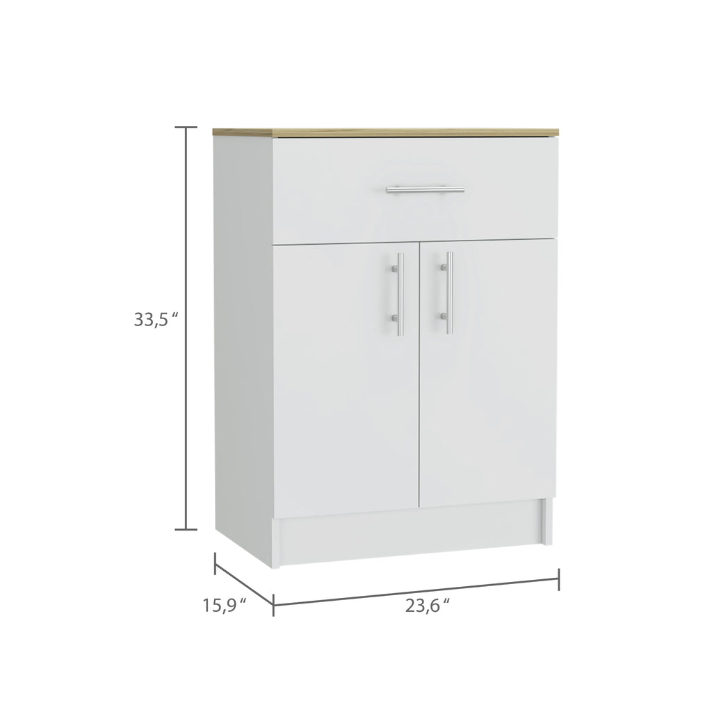 Mayorca Multistorage Pantry Cabinet, One Drawer, Two Interior Shelves -White / Light Oak - Grand Goldman