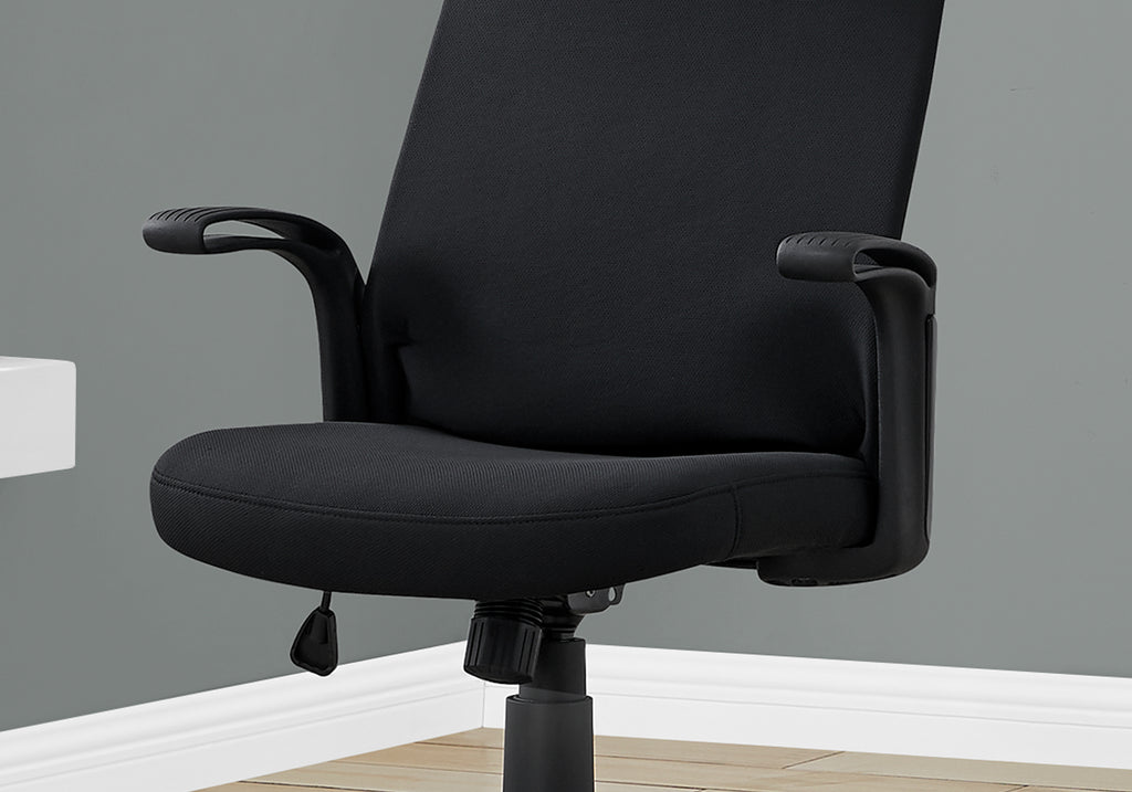 Office Chair, Adjustable Height, Swivel, Ergonomic, Armrests, Computer Desk, Work, Black Mesh, Black Metal, Contemporary, Mod