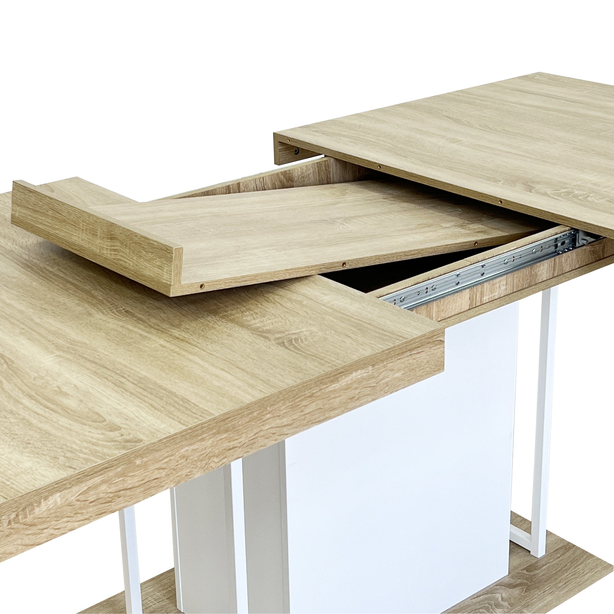 Rectangle extendable dining table for 6-10 people aged effect wood 160-200 cm - Grand Goldman Shop