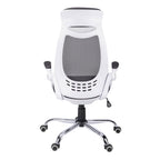 Contemporary Office Chair with Adjustable Height, Swivel, Ergonomic Design, Grey Mesh Fabric, Chrome Metal Base, Modern Work 