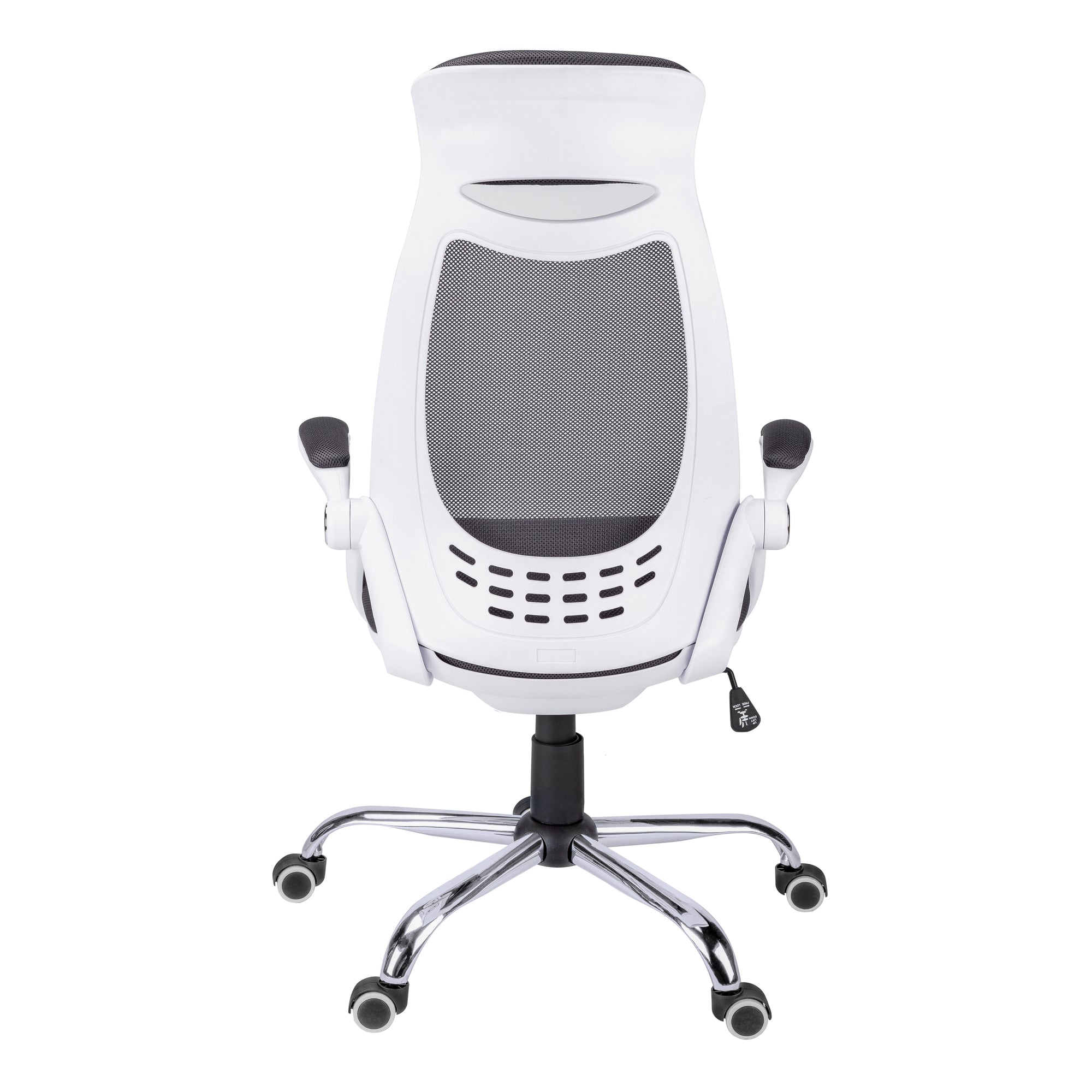 Contemporary Office Chair with Adjustable Height, Swivel, Ergonomic Design, Grey Mesh Fabric, Chrome Metal Base, Modern Work 