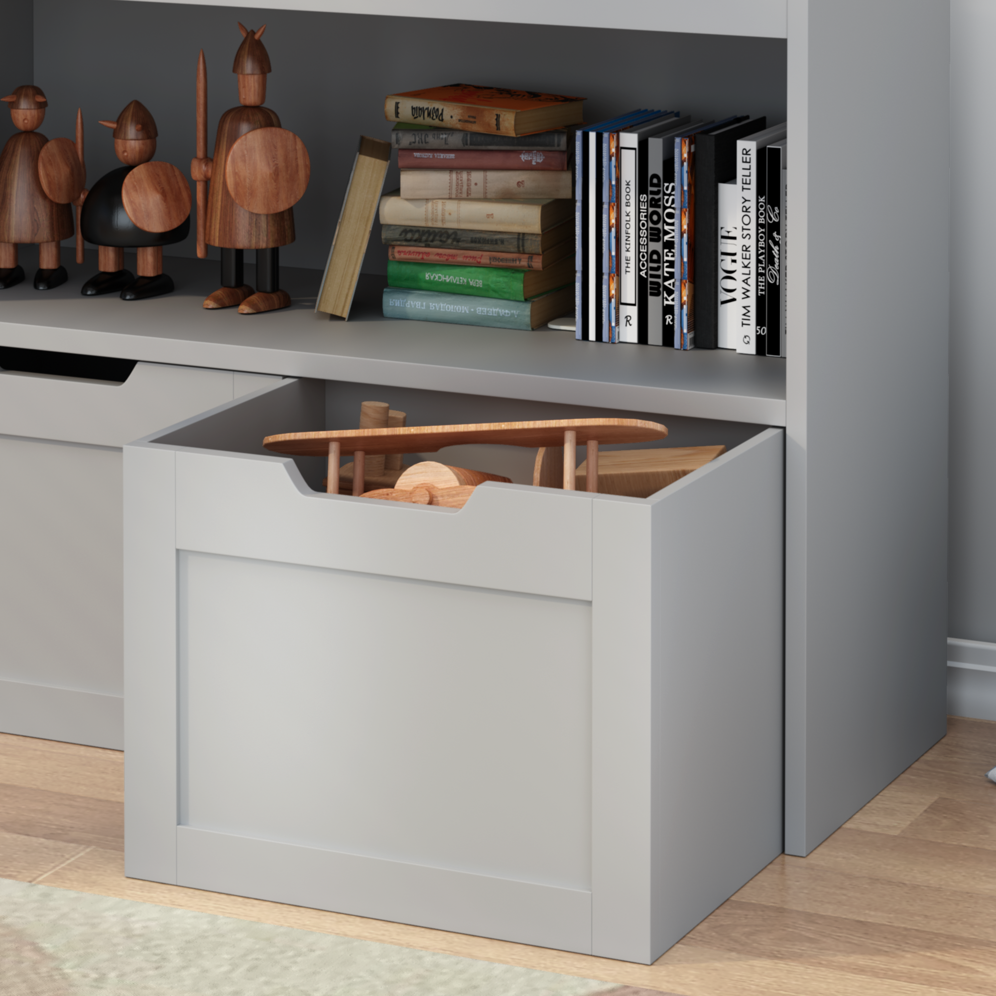 Book Organizer, toy Storage Cabinet Organizer, Gray - Grand Goldman
