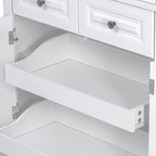 K&K 71' Tall Kitchen Pantry Cabinet with 3 Pull Out Cabinet Organizers, Farmhouse Embossed Texture Storage Cabinet with 6 Door Shelves, 2 Drawers, Freestanding Cupboard for Kitchen, Dining Room White - Grand Goldman Shop
