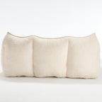 Comfortable Dual Beanbag Chair with High Resilience Foam Core for Two People in Beige Chenille - Grand Goldman Shop