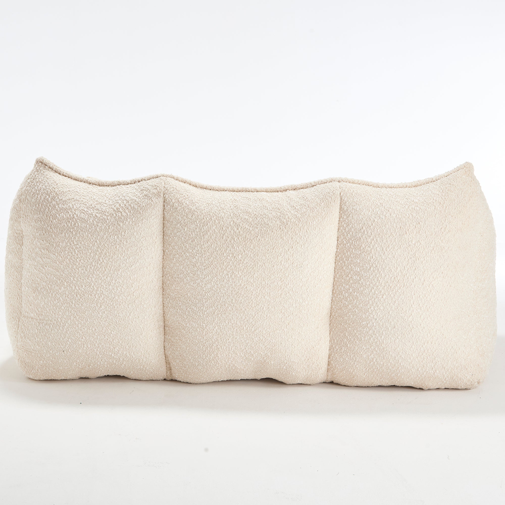 Comfortable Dual Beanbag Chair with High Resilience Foam Core for Two People in Beige Chenille - Grand Goldman Shop